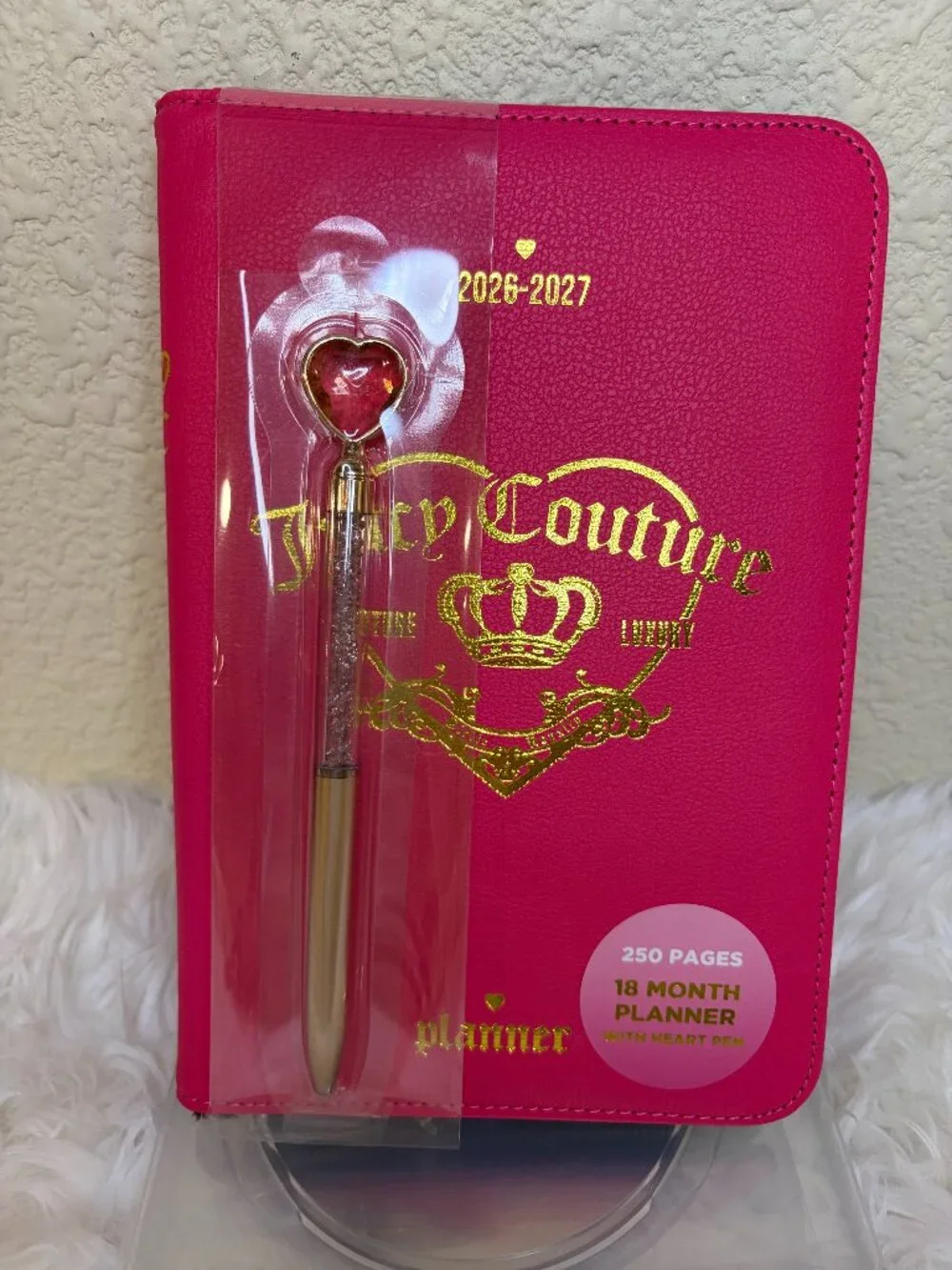 Juicy Couture 2026-2027 18 Month Weekly Planner Pink Zip Around NWT